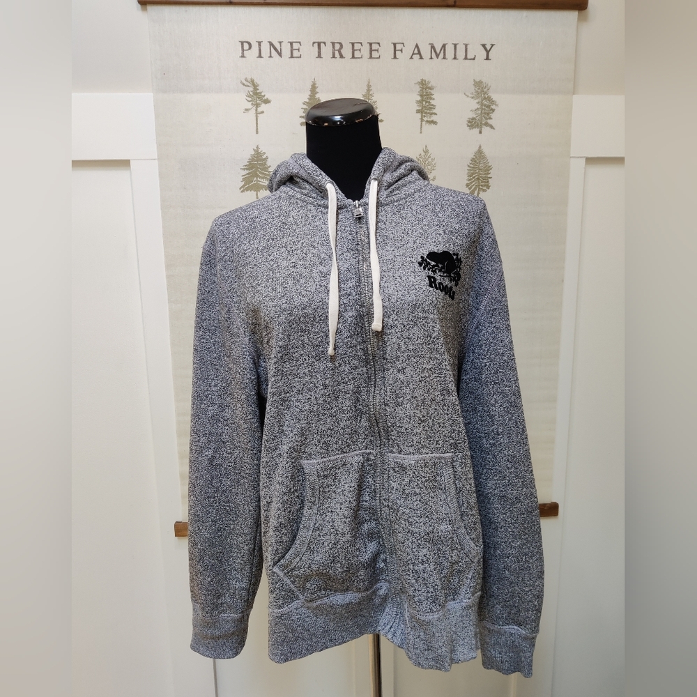 Roots Canada Salt & Pepper Full Zip Hoodie - Grey - Large